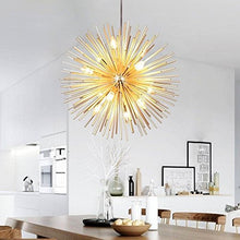 Load image into Gallery viewer, Nordic Artistic LED Aluminum Dandelion Chandelier Golden Hanging Light Fixture ,Lighting - cloudpeakmarket