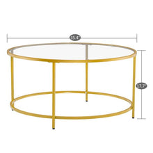Load image into Gallery viewer, Simple Single-Layer Glass Surface Coffee Table, Gold - cloudpeakmarket