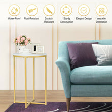 Load image into Gallery viewer, Marble Top Side Table, Iron Construction, Luxury Golden - cloudpeakmarket