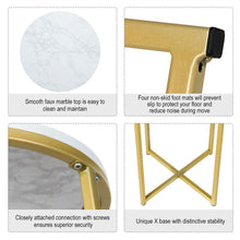 Load image into Gallery viewer, Marble Top Side Table, Iron Construction, Luxury Golden - cloudpeakmarket
