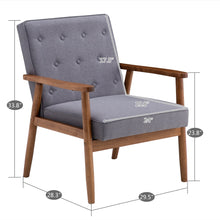 Load image into Gallery viewer, Retro Modern Chair, With Wooden Grey Fabric - cloudpeakmarket