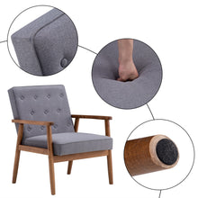 Load image into Gallery viewer, Retro Modern Chair, With Wooden Grey Fabric - cloudpeakmarket