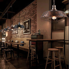 Load image into Gallery viewer, Retro Iron Ceiling Lamp, Round Vintage Industrial Design - cloudpeakmarket