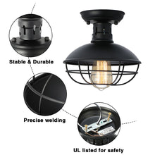Load image into Gallery viewer, Rustic Retro Iron Lights Ceiling Lamp E26 Lighting Fixture, 110V 220V, Industrial - cloudpeakmarket