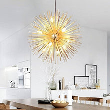 Load image into Gallery viewer, Nordic Artistic LED Aluminum Dandelion Chandelier Golden Hanging Light Fixture ,Lighting - cloudpeakmarket
