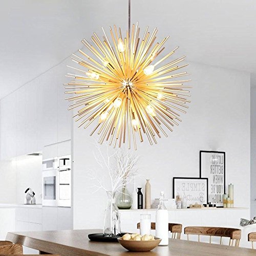 Nordic Artistic LED Aluminum Dandelion Chandelier Golden Hanging Light Fixture ,Lighting - cloudpeakmarket