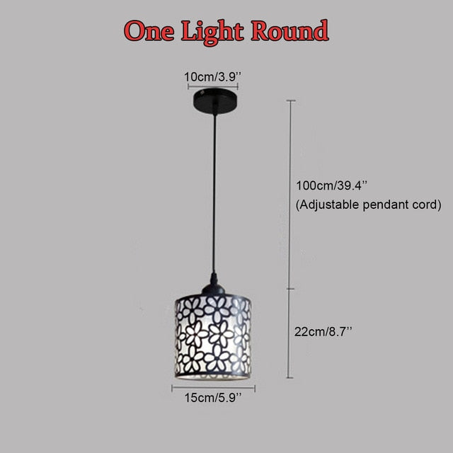 Modern Nordic Pendant Lights Fixtures iron Hollow Out Chandelier Pendant Lamp - cloudpeakmarket