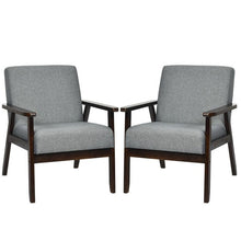 Load image into Gallery viewer, Fabric Accent Armchair Solid Wood Upholstered, Set of 2 - cloudpeakmarket
