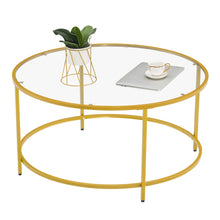 Load image into Gallery viewer, Simple Single-Layer Glass Surface Coffee Table, Gold - cloudpeakmarket

