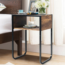 Load image into Gallery viewer, Retro Industrial Side Table, Sturdy Rustic Metal Frame, MDF - cloudpeakmarket
