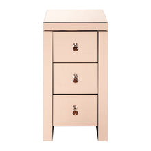 Load image into Gallery viewer, Nightstand, Mirrored Glass, Modern/Contemporary 3-Drawers,Rose - cloudpeakmarket
