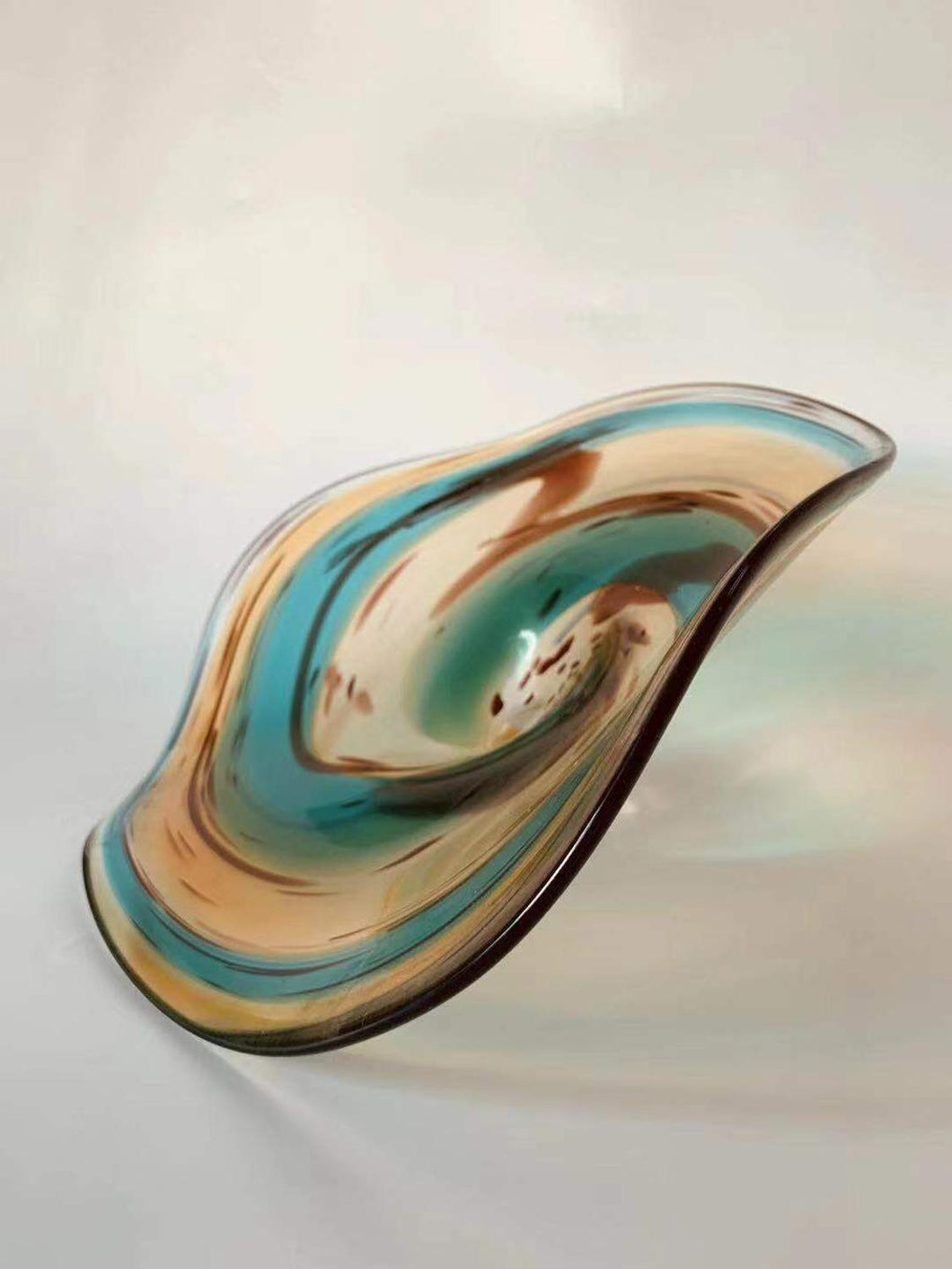 Wall Decoration Blown Glass Plates Modern Art Decoration Hot Sale Handmade Blown Glass Art Flower Plates - cloudpeakmarket