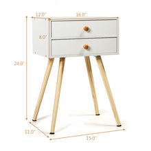 Load image into Gallery viewer, Mid Century Modern 2 Drawers Nightstand/ 2 each - cloudpeakmarket
