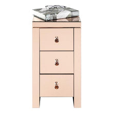 Load image into Gallery viewer, Nightstand, Mirrored Glass, Modern/Contemporary 3-Drawers,Rose - cloudpeakmarket
