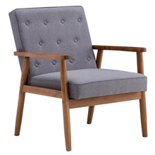 Load image into Gallery viewer, Retro Modern Chair, With Wooden Grey Fabric - cloudpeakmarket
