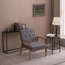 Load image into Gallery viewer, Retro Modern Chair, With Wooden Grey Fabric - cloudpeakmarket
