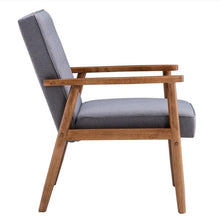 Load image into Gallery viewer, Retro Modern Chair, With Wooden Grey Fabric - cloudpeakmarket
