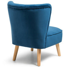 Load image into Gallery viewer, Armless Accent Chair, Velvet Upholstery, Ergonomic Backrest , Rubber Wood Legs - cloudpeakmarket
