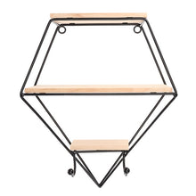 Load image into Gallery viewer, Iron/Wooden Wall Shelf / Art Display - cloudpeakmarket
