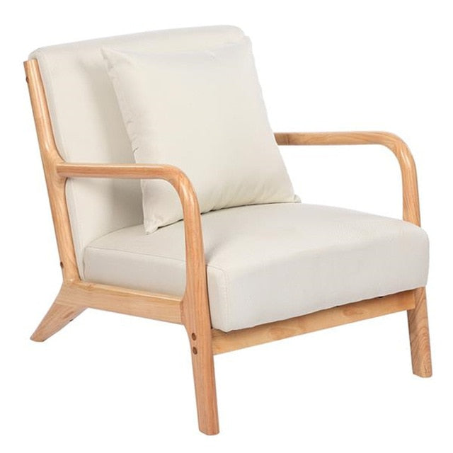 Fabric/Oak Modern Lounge Chairs Minimalist Sofa, 2 Colors - cloudpeakmarket