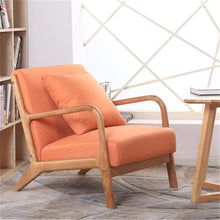 Load image into Gallery viewer, Fabric/Oak Modern Lounge Chairs Minimalist Sofa, 2 Colors - cloudpeakmarket
