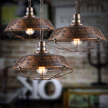 Load image into Gallery viewer, Retro Iron Ceiling Lamp, Round Vintage Industrial Design - cloudpeakmarket
